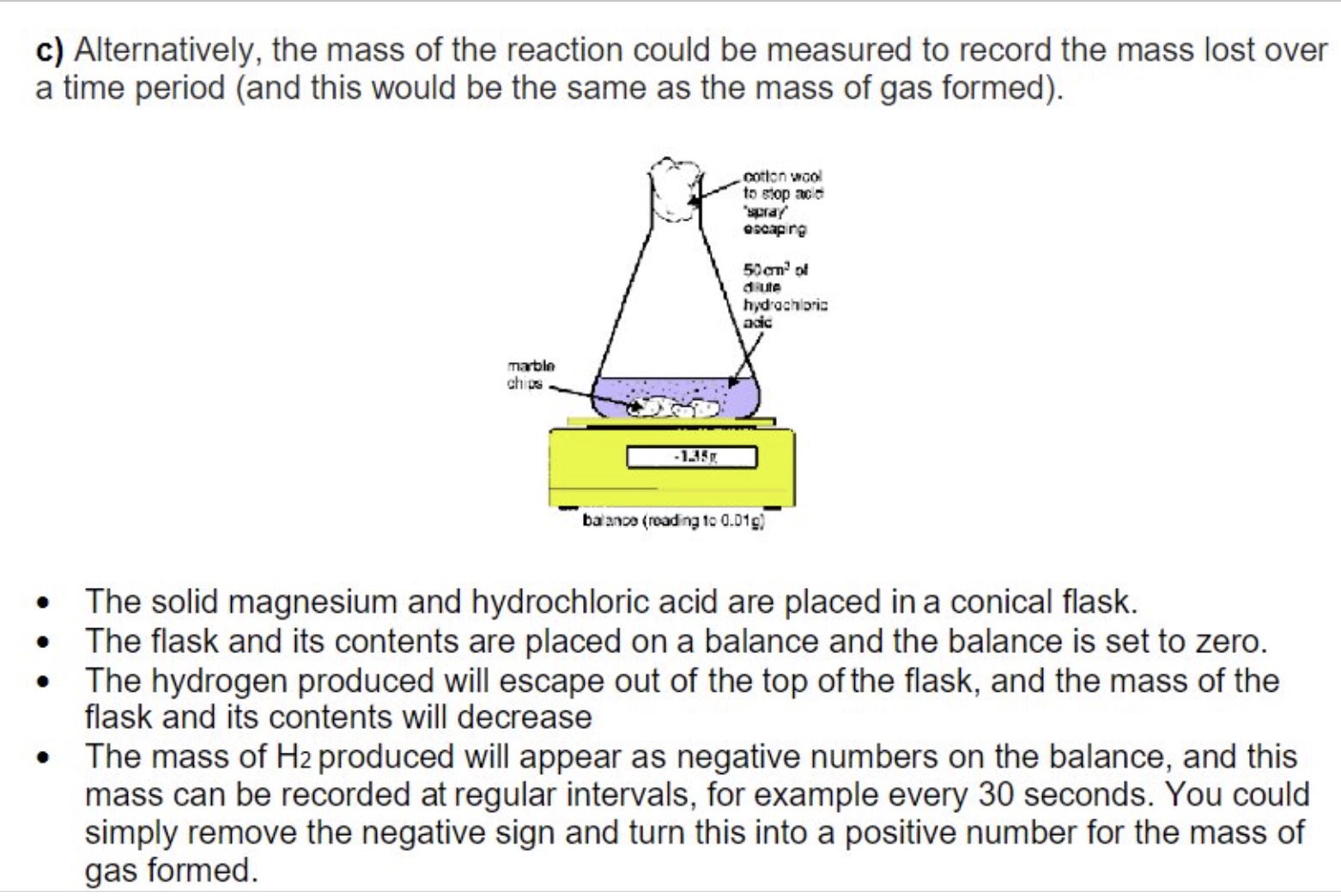 <p>to prevent acid spraying/splashing out whilst still allowing gas to escape </p>
