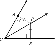 <p>If a point is in the interior of an angle and is equidistant from the two sides of the angle, then it lies on the bisector of the angle.</p>