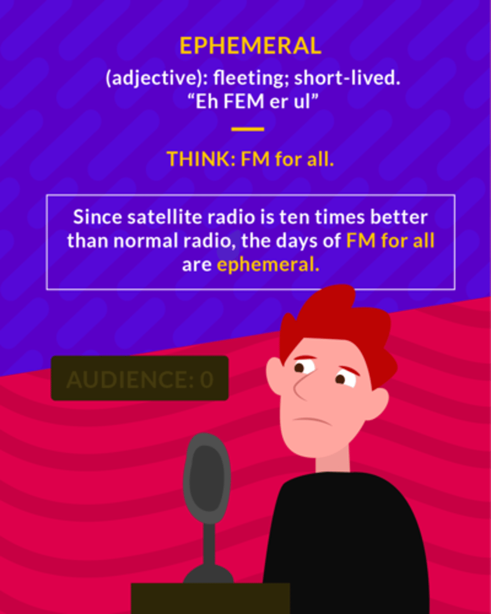 <p>short-lived; fleeting</p>