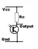 <p>The collector is connected to supply via a load resistor, and output is taken from the collector. Light generates current in the base, which is amplified by the transistor's current gain.</p>