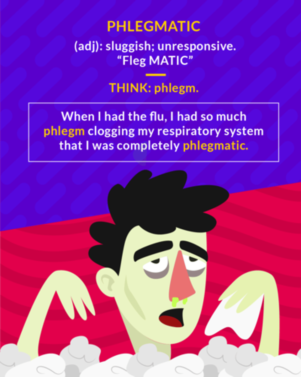 <ol><li><p>(adj.) slow-moving, sluggish; </p></li><li><p>(adj.) unemotional</p></li></ol><p></p>