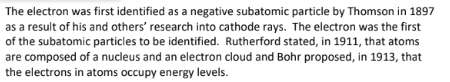 <p>State <strong>one</strong> piece of evidence for the existence of energy levels in atoms</p>