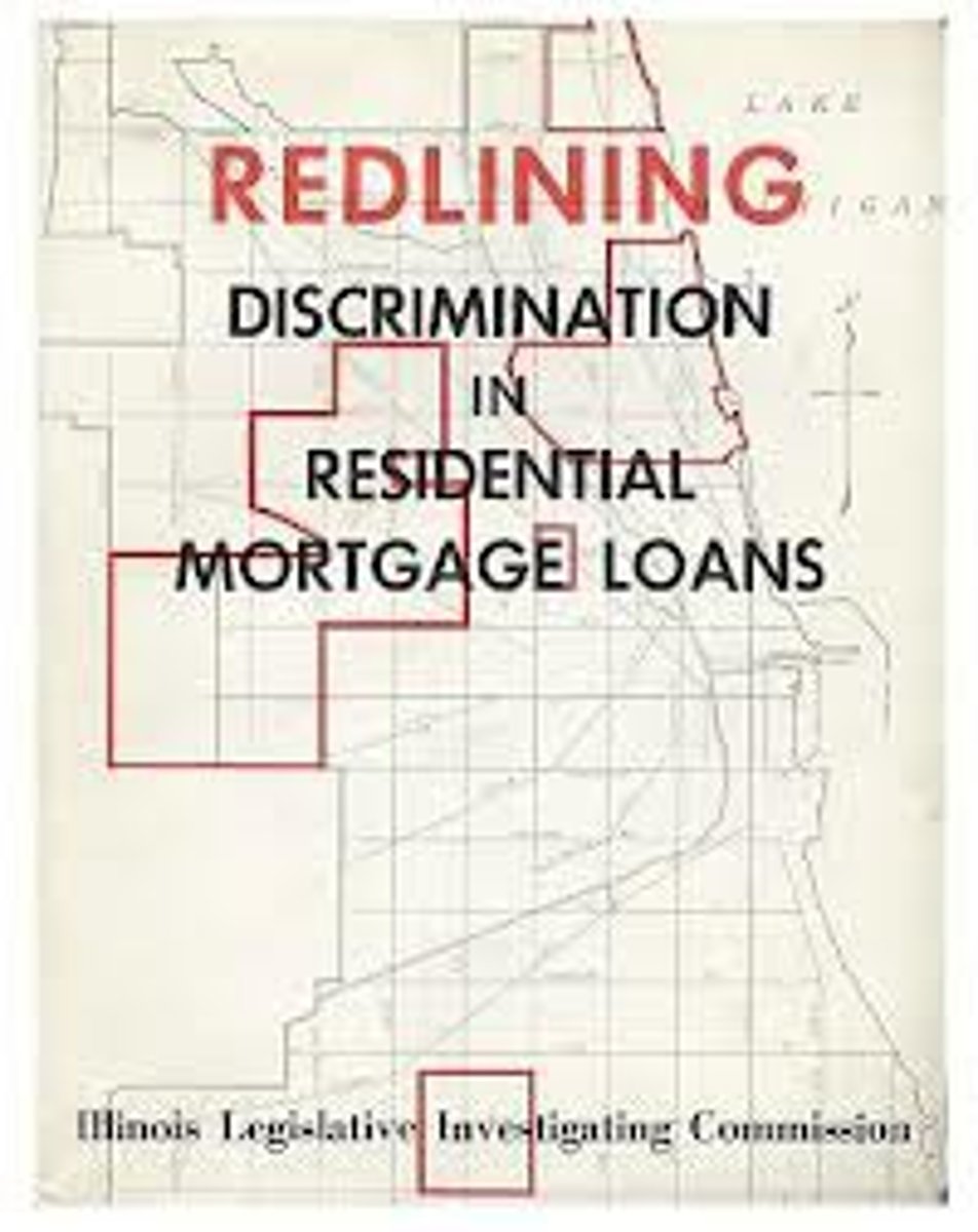 <p>A discriminatory real estate practice in North America in which members of minority groups are prevented from obtaining money to purchase homes or property in predominantly white neighborhoods. The practice derived its name from the red lines depicted on cadastral maps used by real estate agents and developers. Today, redlining is officially illegal.</p>