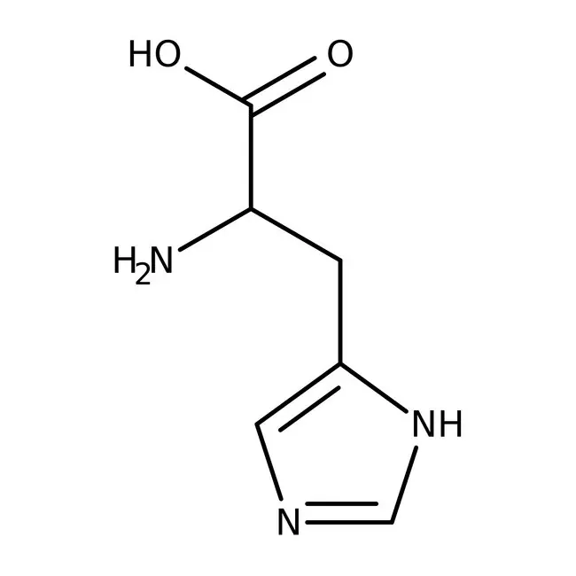 * abbreviations: His, H
* class: basic & hydrophilic 
* involved in methylation
* precursor for the synthesis of histamine, which is involved in immune responses and neurotransmission.
* pKa = 6