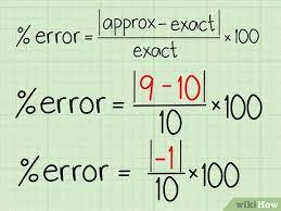 to find percent error: 