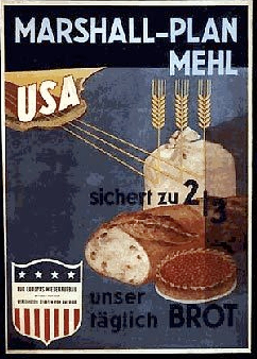 <p>Was a U.S. program that provided financial aid to rebuild Western Europe after World War II. It aimed to strengthen economies and prevent the spread of communism. Examples include rebuilding infrastructure, supporting industry growth, and increasing trade.</p>