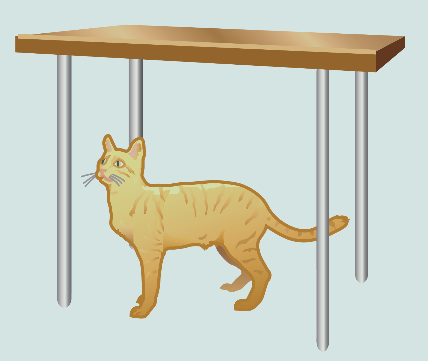 <p>Representation in Words: <strong>A cat is under the table</strong></p><p class="is-empty is-editor-empty has-focus">Prepositional Representation: <strong>[vertically higher position] (table, cat)</strong></p><p class="is-empty is-editor-empty has-focus">Imaginal Representation:<br></p>