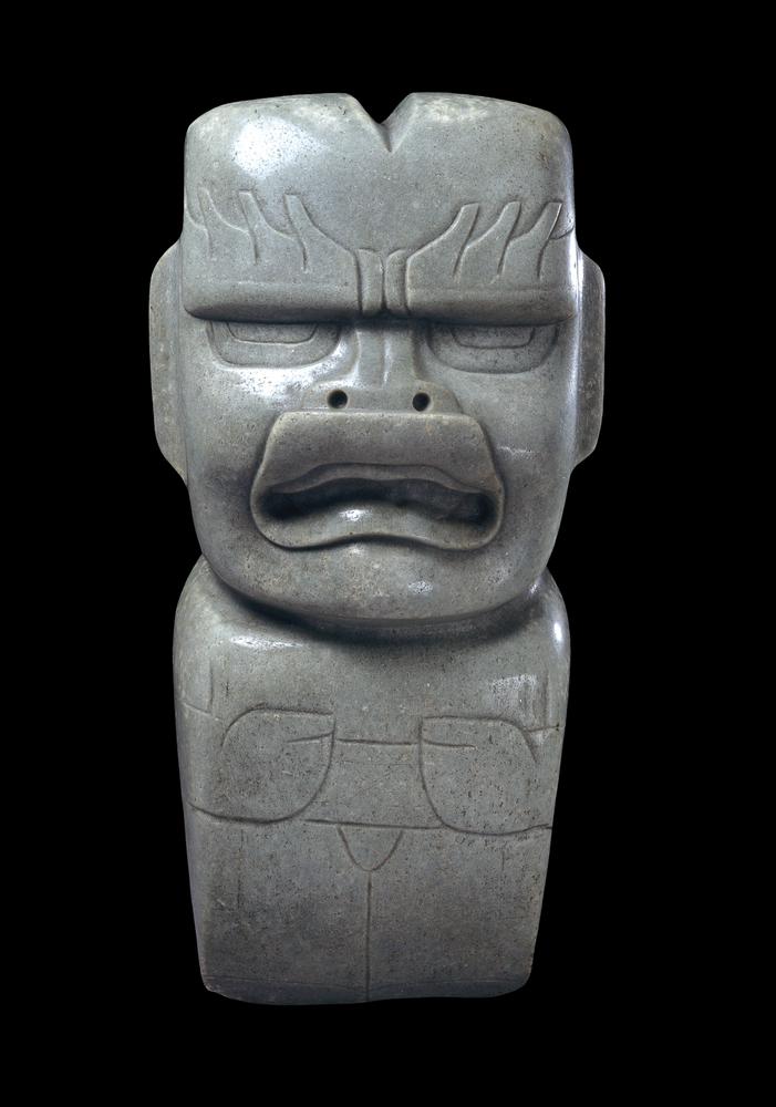 Votive axe, 1200-400 bCE, Mexico, Olmec culture, aventurine