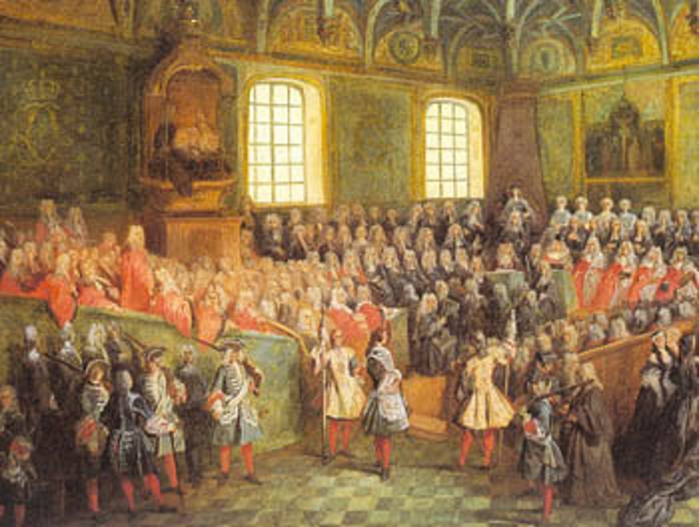 <p>French aristocrats whose rank came from holding certain judicial or administrative posts; they were not given official titles of nobility, but held a very specific function within the government, and were typically appointed by the King, bought their position, or the positions were inherited; they were very influential in the French government up until the outbreak of the French Revolution in 1789</p>