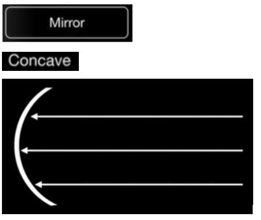 If we draw in **a concave mirror**, for example, and have rays moving towards it, from the right to the left, as they hit the surface they are going to _.

\
