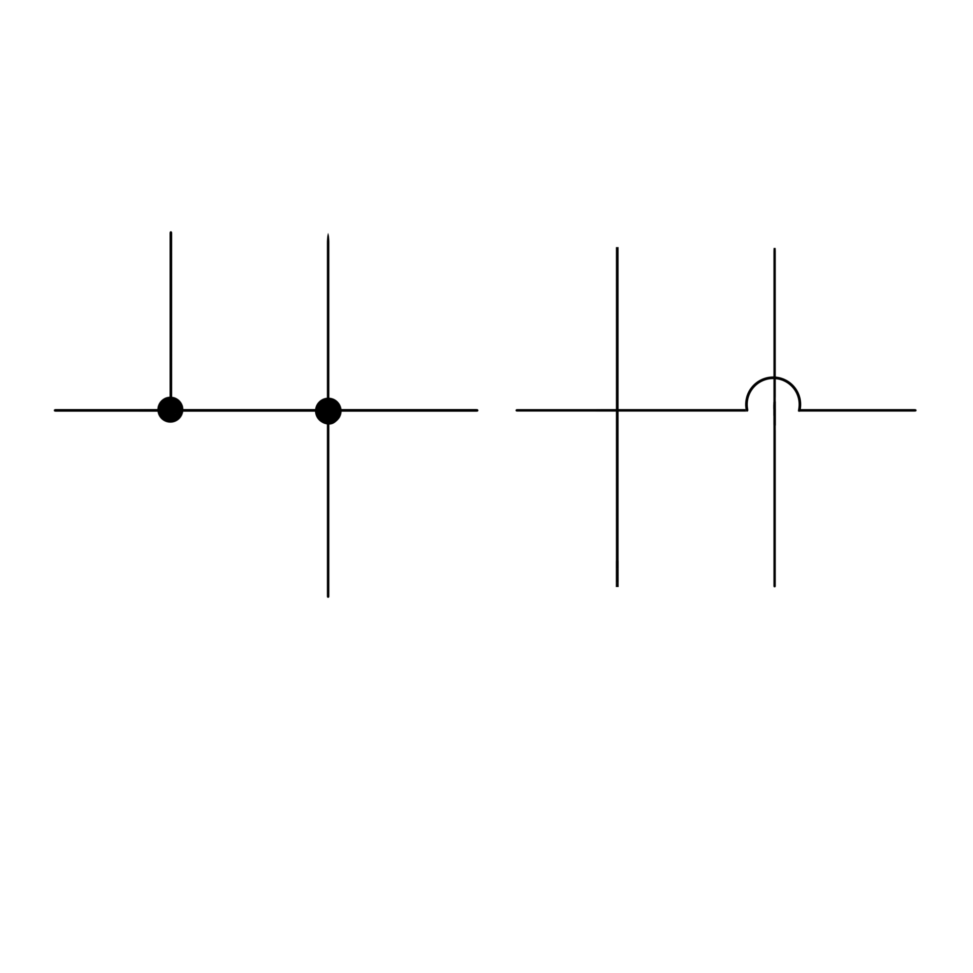 <p>What is the difference between these connection symbols?</p>
