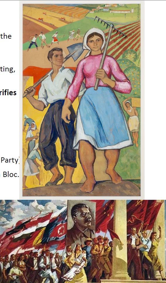 in communist countries, basically/literally propaganda, must be of every day life and accessible to workers 