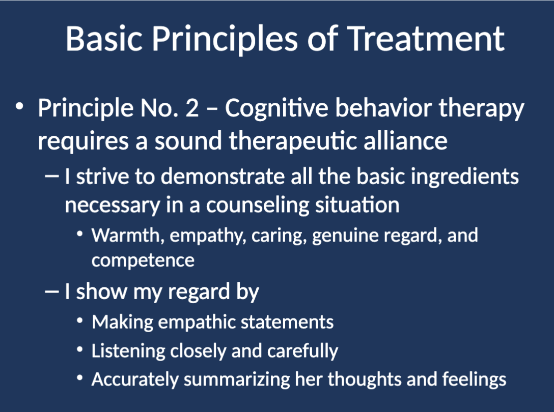 <p>By making empathic statements, listening closely and carefully, and accurately summarizing the patient’s thoughts and feelings.</p>