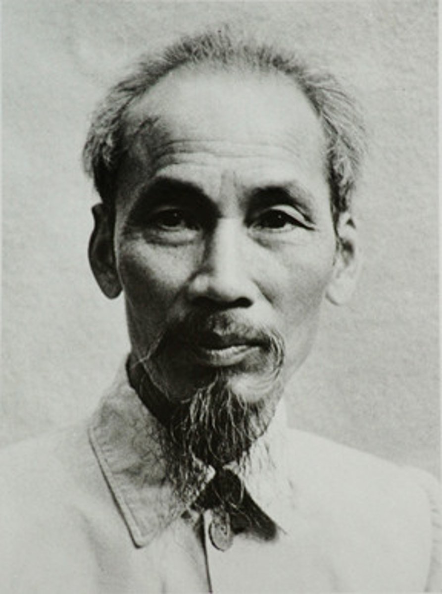 <p>(1890-1969) Vietnamese leader who is responsible for ousting first the French, then the United States from his country. Supported by both communist China and the Soviet Union, he guided Vietnam through decades long warfare to emerge as a communist nation.</p>