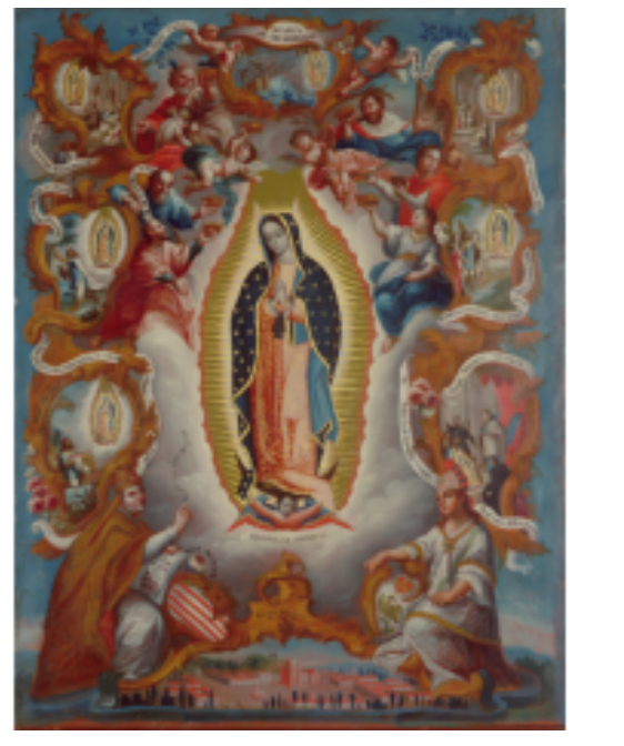 <p>In Latin, nimbus=cloud. A luminous cloud appearing around a figure’s head or surrounding the entire figure, signifying holiness or divinity</p>