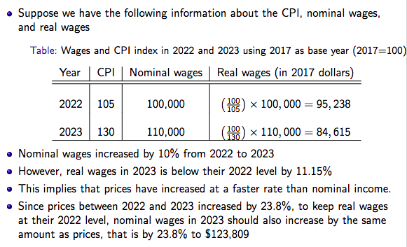 <p>When the CPI is used to convert nominal variables in real terms to eliminate effects of inflation (divide nominal value by price index)</p>