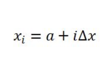 <p></p><ul><li><p>to find the x-position to plug into for height f(xi)</p></li><li><p>i = 1 to n</p></li></ul><p></p>