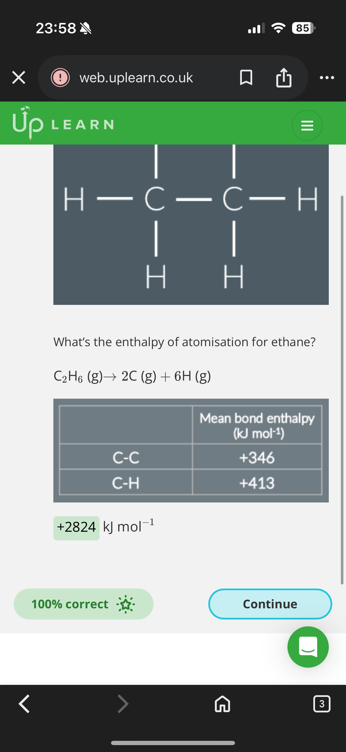 <ol><li><p>+1173KJ mol-1 (391X3)</p></li></ol><ol start="3"><li><p>Draw.   4. Bonds.   5. Sum</p></li></ol><p></p>