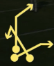 <p>Outside receiver runs a short slanted curl route, while inside receivers run a corner and flat route.</p>