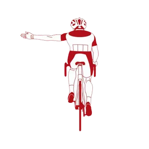 <p>This bicyclist is signaling:</p>