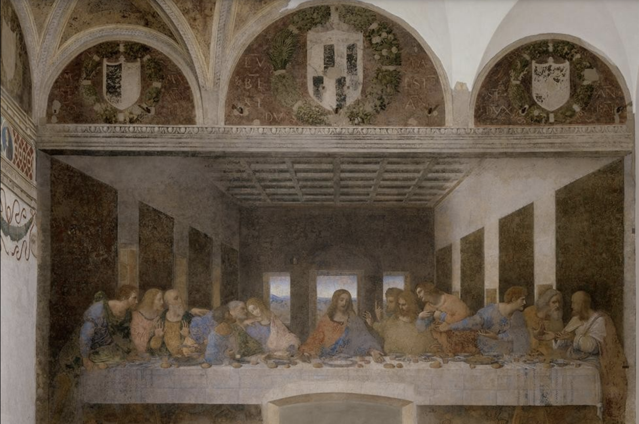 <p>Leonardo da Vinci, <em>Last Supper</em>, Santa Maria delle Grazie, Milan, ca. 1495-1498. Oil and tempura on plaster</p>