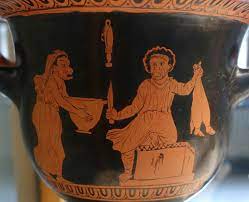 <p>Which play does this vase depict a scene from?</p>