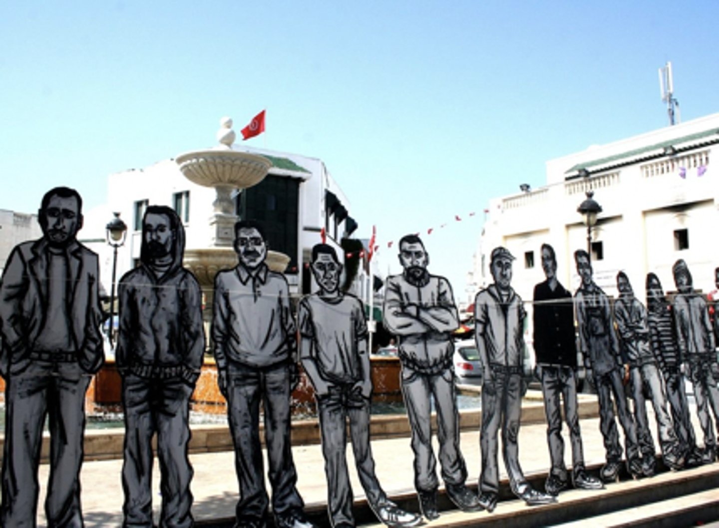 <p>The martyrs series <br>a) Life size figures representing some of the people killed in the Tunisian revolution.<br>b) Comment on income inequality, underemployment/no opportunities for young people and lack of political freedom/oppressive government (martyrs)<br>c) Martyrs pays tribute to the 236 people killed during the Tunisian revolution</p>