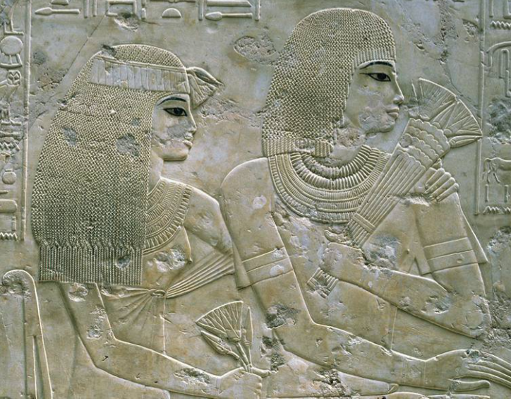 <p>Egyptians Tomb of Ramose, Thebes. ca. 1375 bce. Limestone relief detail</p>