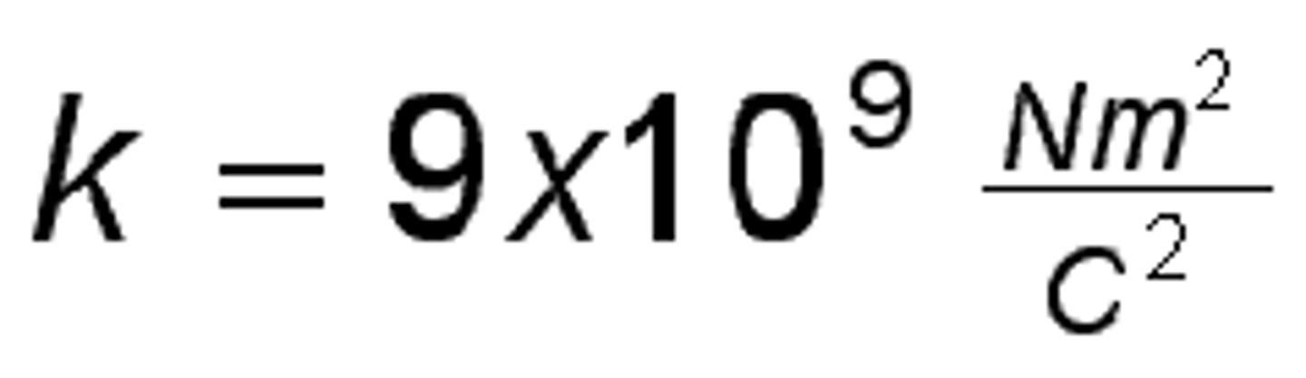 <p>Coulomb's constant = 9x10^9 N/C</p>