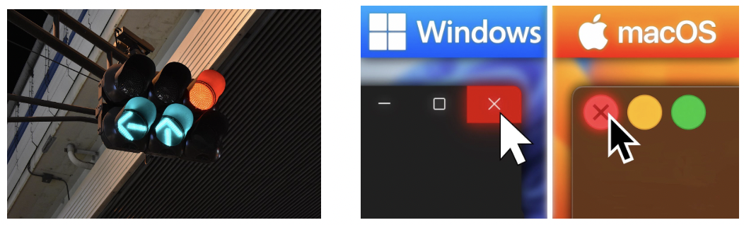 <ul><li><p>based on cultural norms, can also be brand conventions, that are ideally clear even across cultures</p></li></ul><p></p>