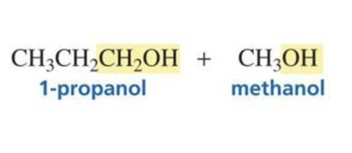 <p>2 primary alcohols</p>
