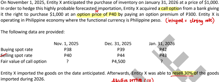 <p>What is the gain or loss to be recognized as OCI in the Statement of Comprehensive Income for the year ended December 31, 2026?</p><p>a. (P3,000)</p><p>b. (P2,000)</p><p>c. (P1,000)</p><p>d. (P4,000)</p>