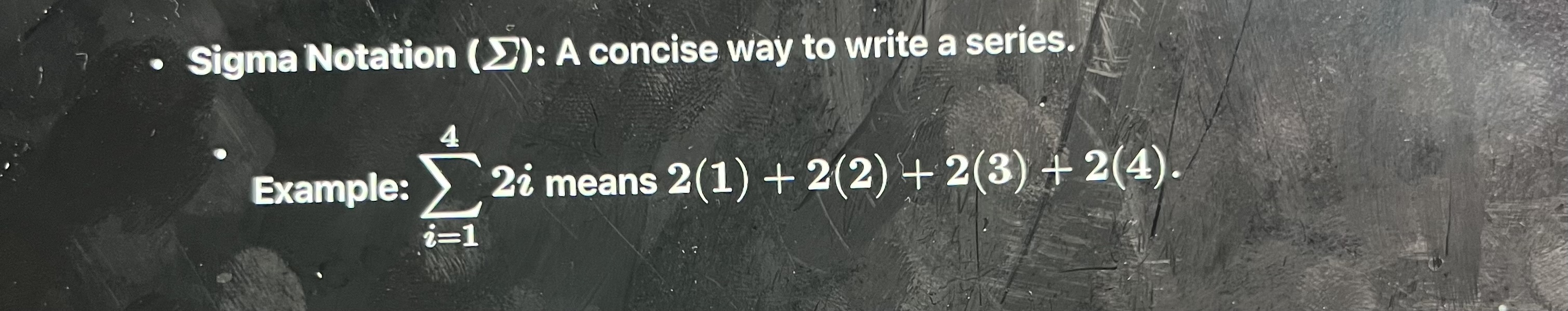 <p>A concise way to write a series</p><p>the image shows an example.</p>