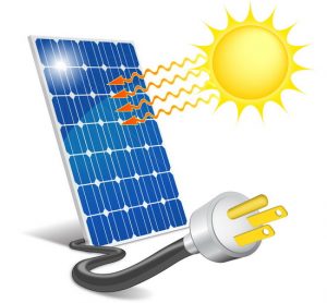 <p><span style="color: red"><strong>A device that converts sunlight into electricity using photovoltaic cells. </strong></span></p>