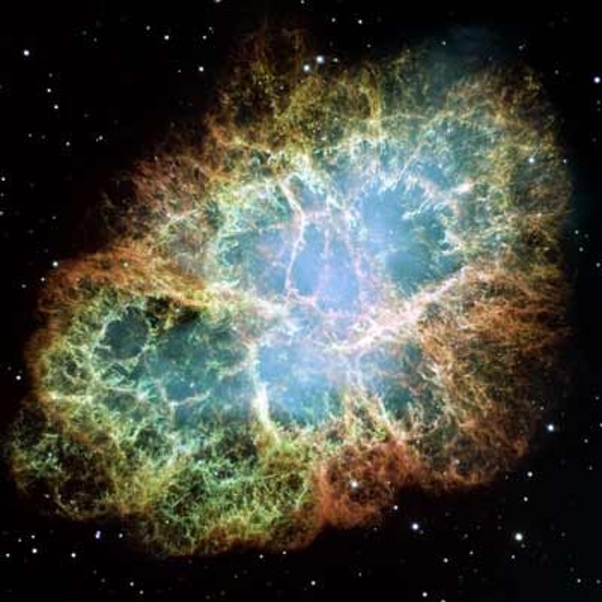 <p>- cloud of gas &amp; dust</p><p>- gravity can make dust produce stars</p><p>- particles attract 2 each other</p><p>- star grows, temp. increases</p><p>- star glows, fusion in core, releases energy</p>