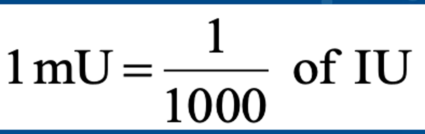 <p>International Unit or intrauterine;</p>