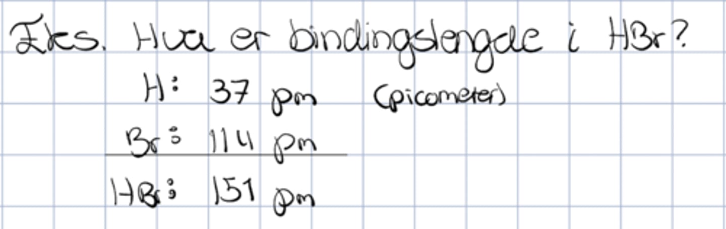 <p>Finner summen av alle kovalente radiuser</p>