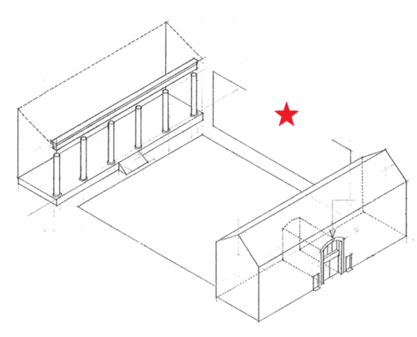 <p>a courtyard before the entrance to a building or a group of buildings</p>
