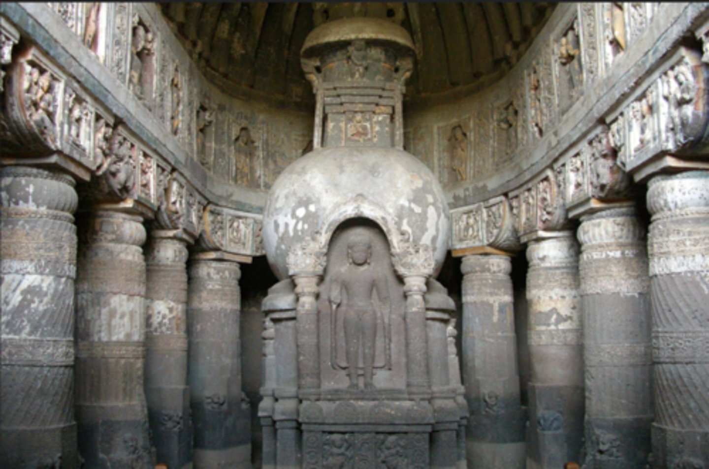 <p>what was the purpose of the worship hall in the Ajanta caves</p>