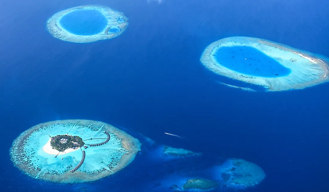 <p>ring of coral left behind after island sinks</p>