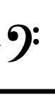 <p>A symbol that designates the fourth line of the staff as F, indicating lower pitches.</p>