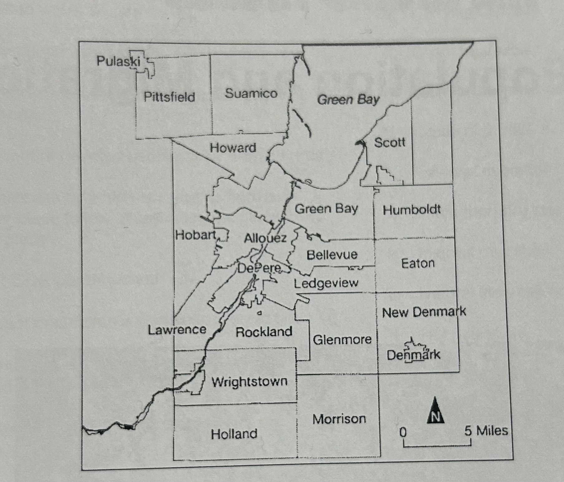 <p>Identify the scale of this map</p>