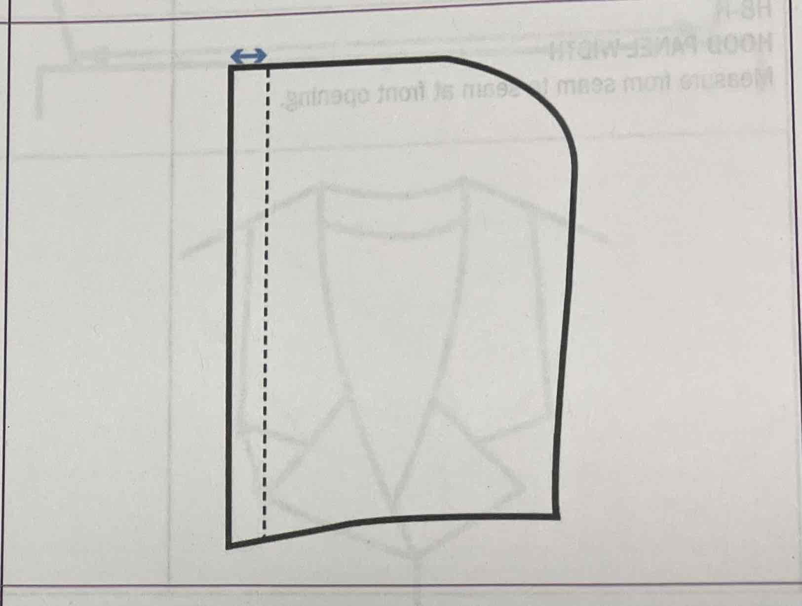 <p><span>Measure from front hood opening to stitch seam.</span></p>