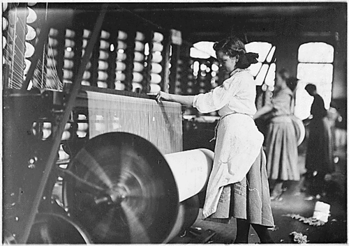 <p>well-known as employing young women to work in its textile factories</p>