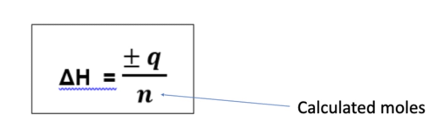 <p>- ΔH = kJ mol-1 (so divide q by 1000 to get it into kJ)</p>