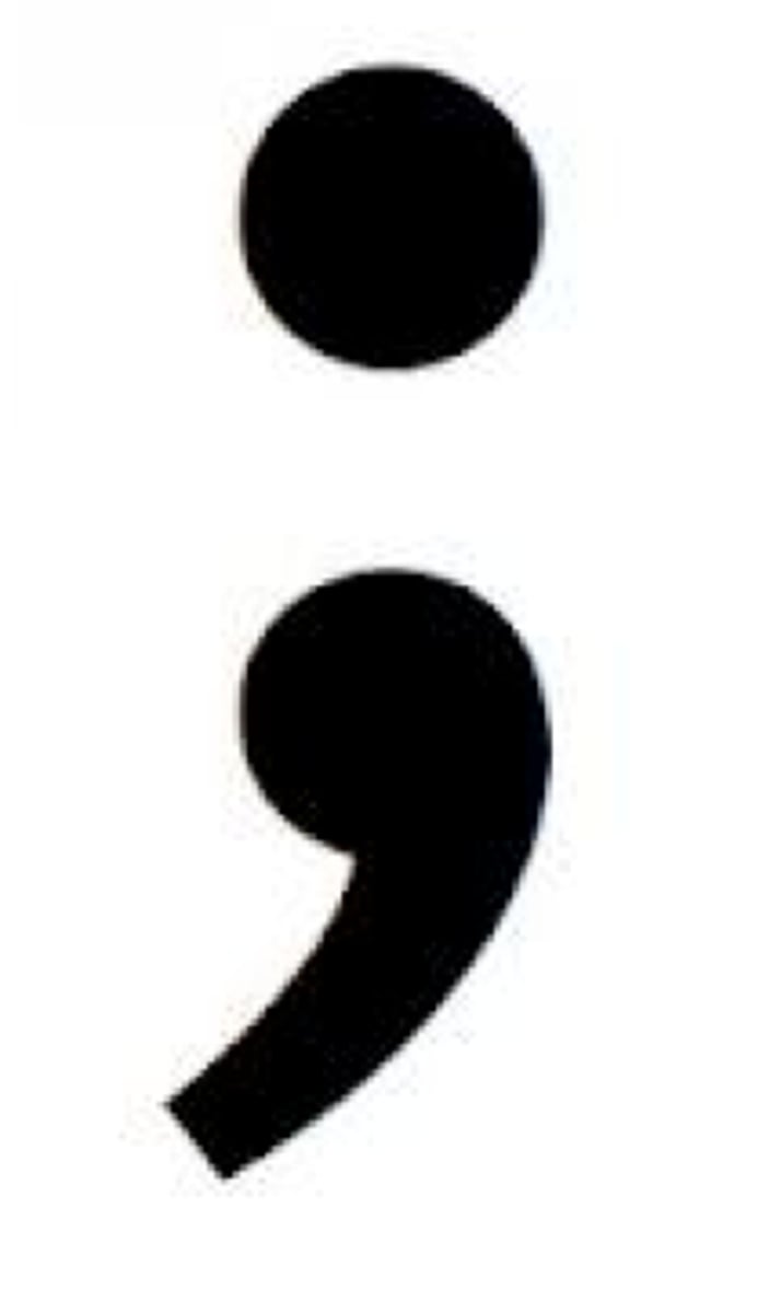 <p>(n) The punctuation mark ";" used to divide major sentence elements, such as two independent clauses.</p>