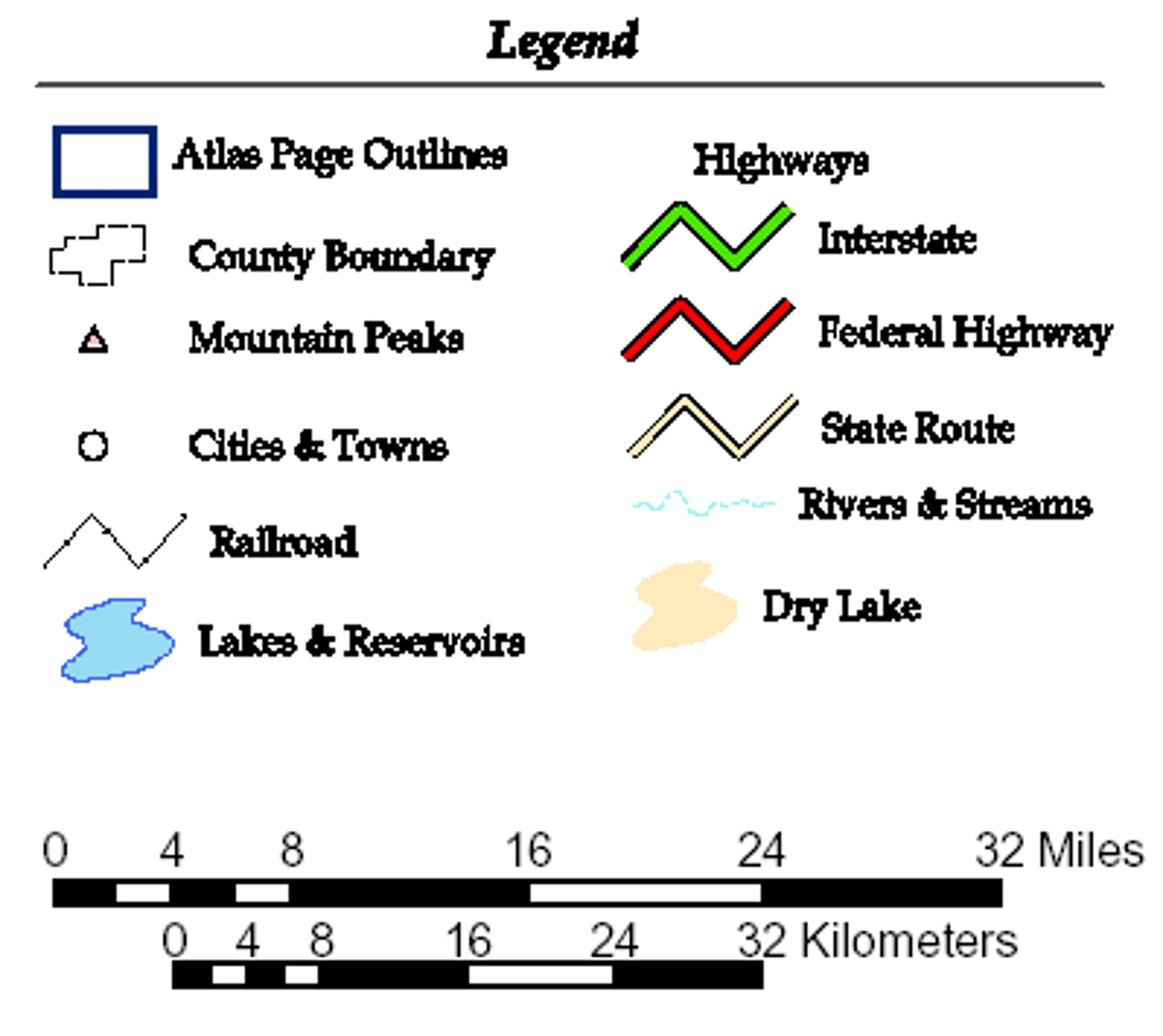 <p>explains the meaning of the symbols on the map</p>