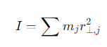 <p>m<sub>j​</sub>= the mass of each particle</p><p>r⊥<sub>,j</sub> =the distance of the particle from the axis of rotation.</p>