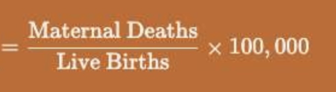 <p>number of maternal deaths per 100,000 live births</p>
