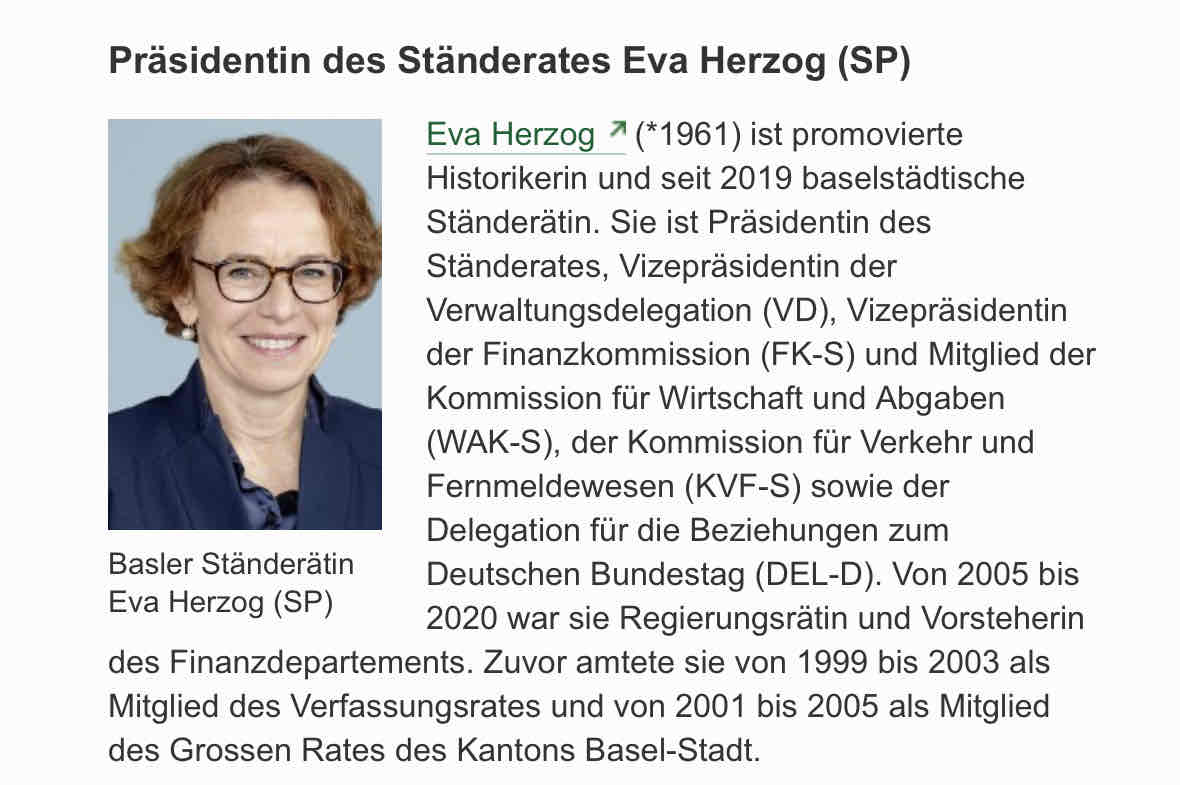 <p>Eva Herzog, Praesidentin des Staenderats</p>